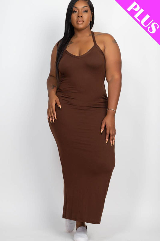 Plus Size Racer Back Maxi Dress