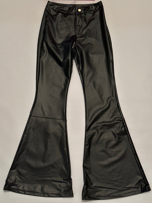 Faux Leather Flare Pants